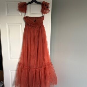 SHEIN Rust Tulle Wedding Dress